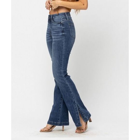 ✨Judy Blue Enya Hi Rise Tummy Control Slim Boot Cut   Side Slit Sz 11/30 Jeans✨ - Picture 6 of 10